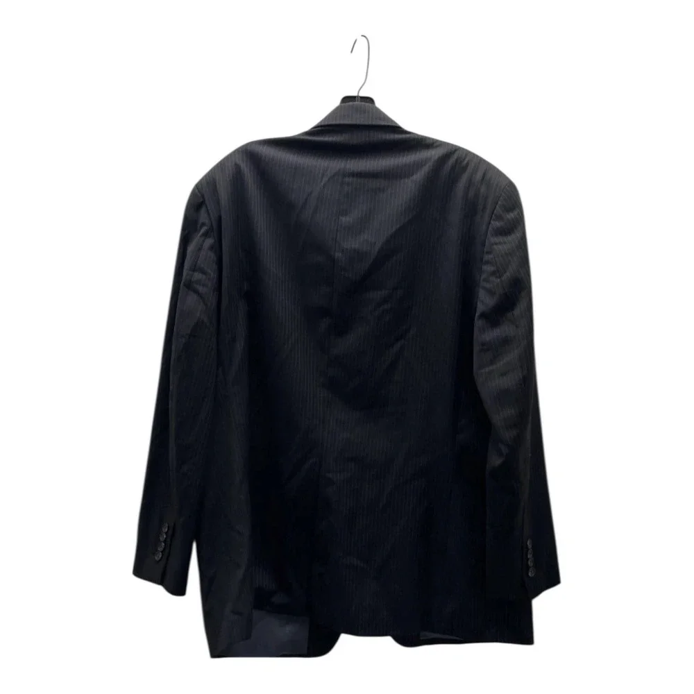 Ralph Lauren🔥Pinstripe Work It Daddy🤑Blazer Jacket Mens Black‎ 100% Wool 46 R